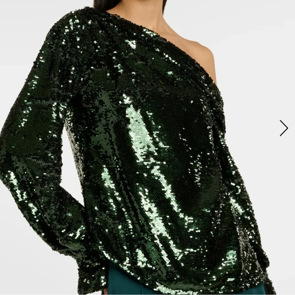 Simkhai Womens Green Alice One-Shoulder Top NWT - Picture 4 of 12